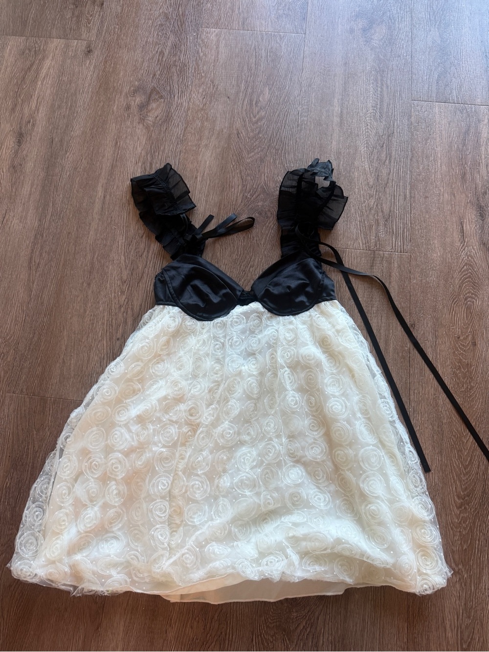 Black & Cream Lace Party Dress for Girls